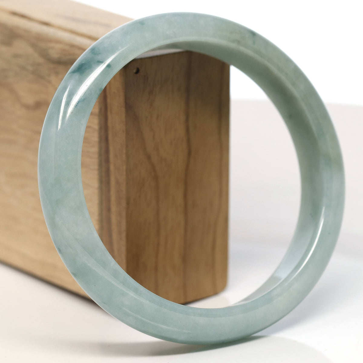 Natural Blue-Green Jadeite Jade Bangle Bracelet (66.6mm) #T634