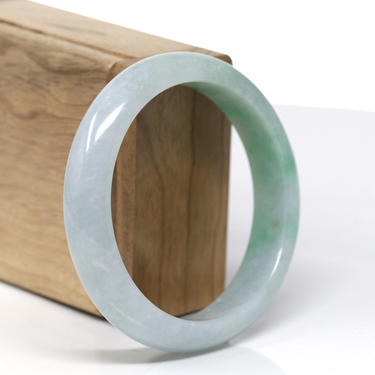 Natural Rich Green & Lavender Jadeite Jade Bangle Bracelet (58.66mm) #368