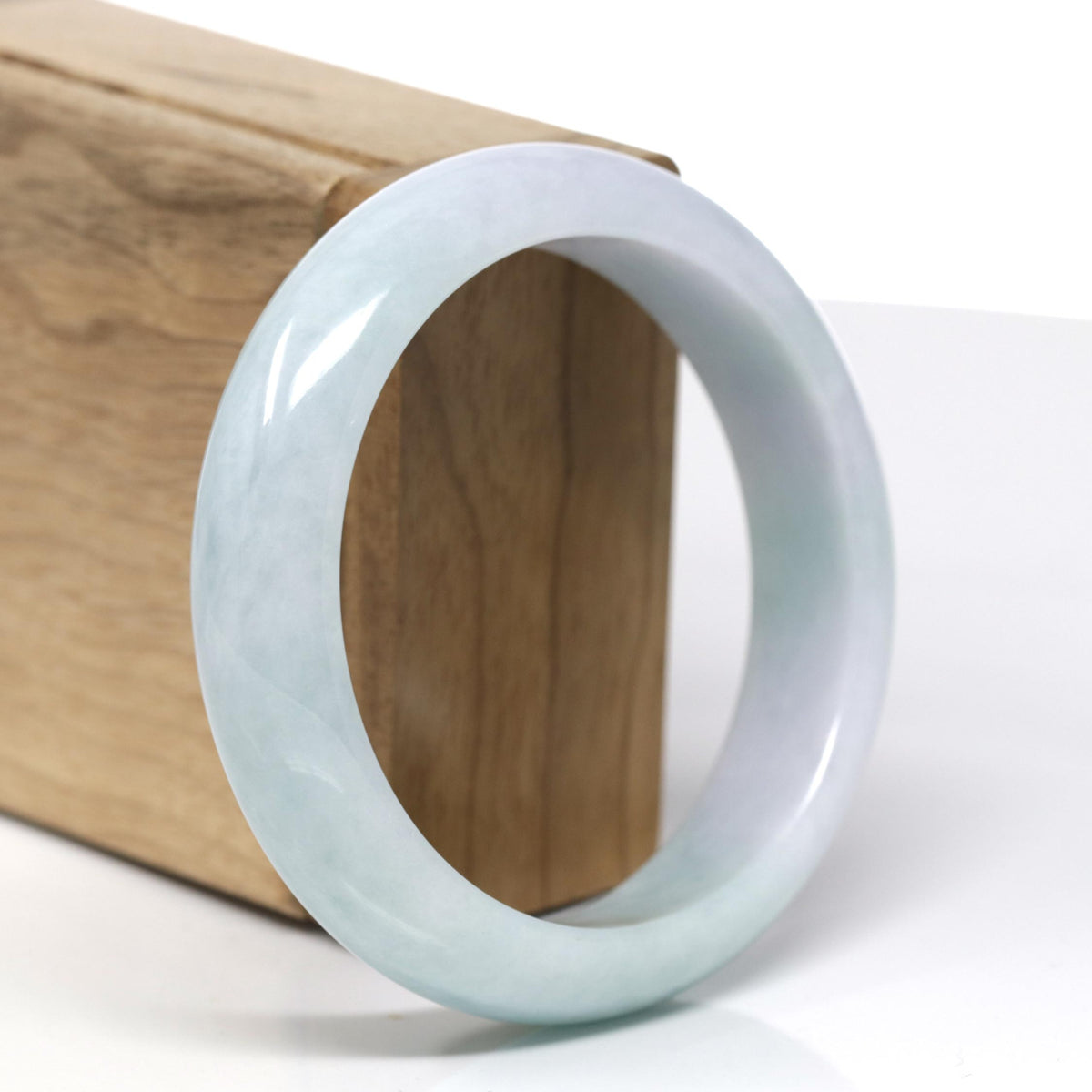 Natural Light Lavender & Green Jade Jadeite Bangle Bracelet (58.3mm) #465