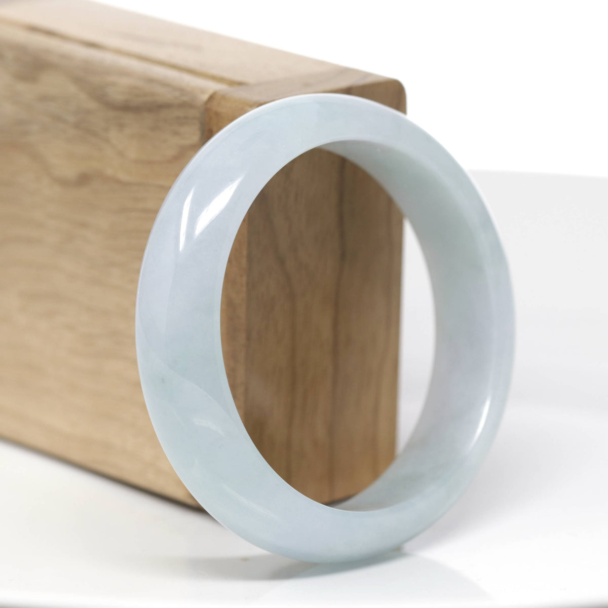 "Classic Bangle" Ice Lavender Jadeite Jade Bangle (55.9mm) #864