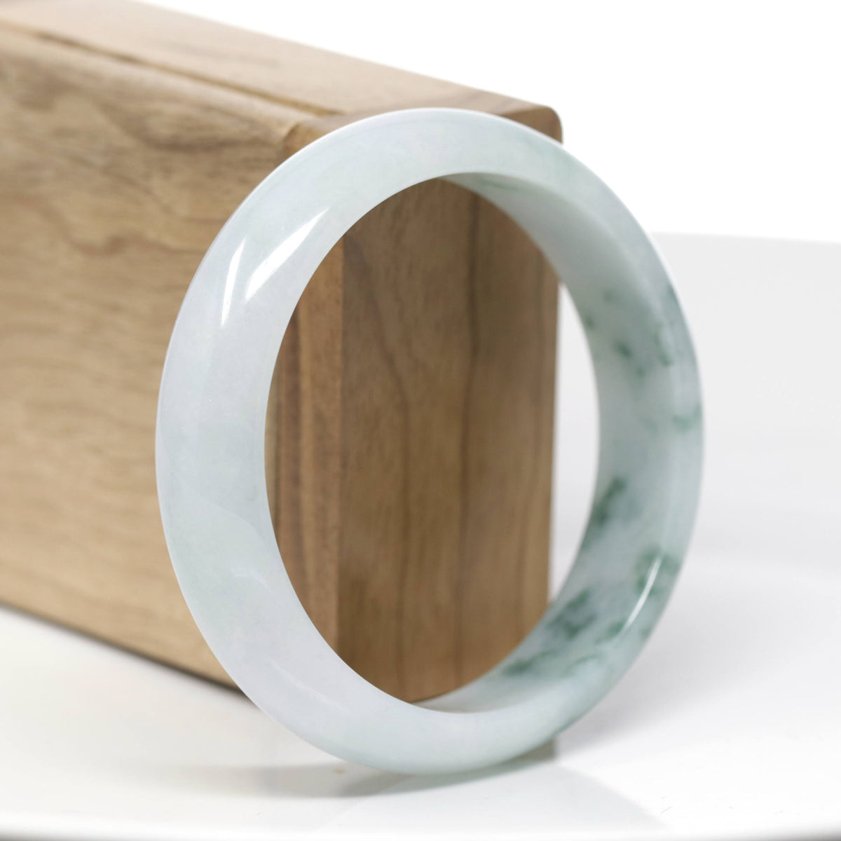 "Classic Bangle" Forest Green Jadeite Jade Bangle (58.71 mm) #718