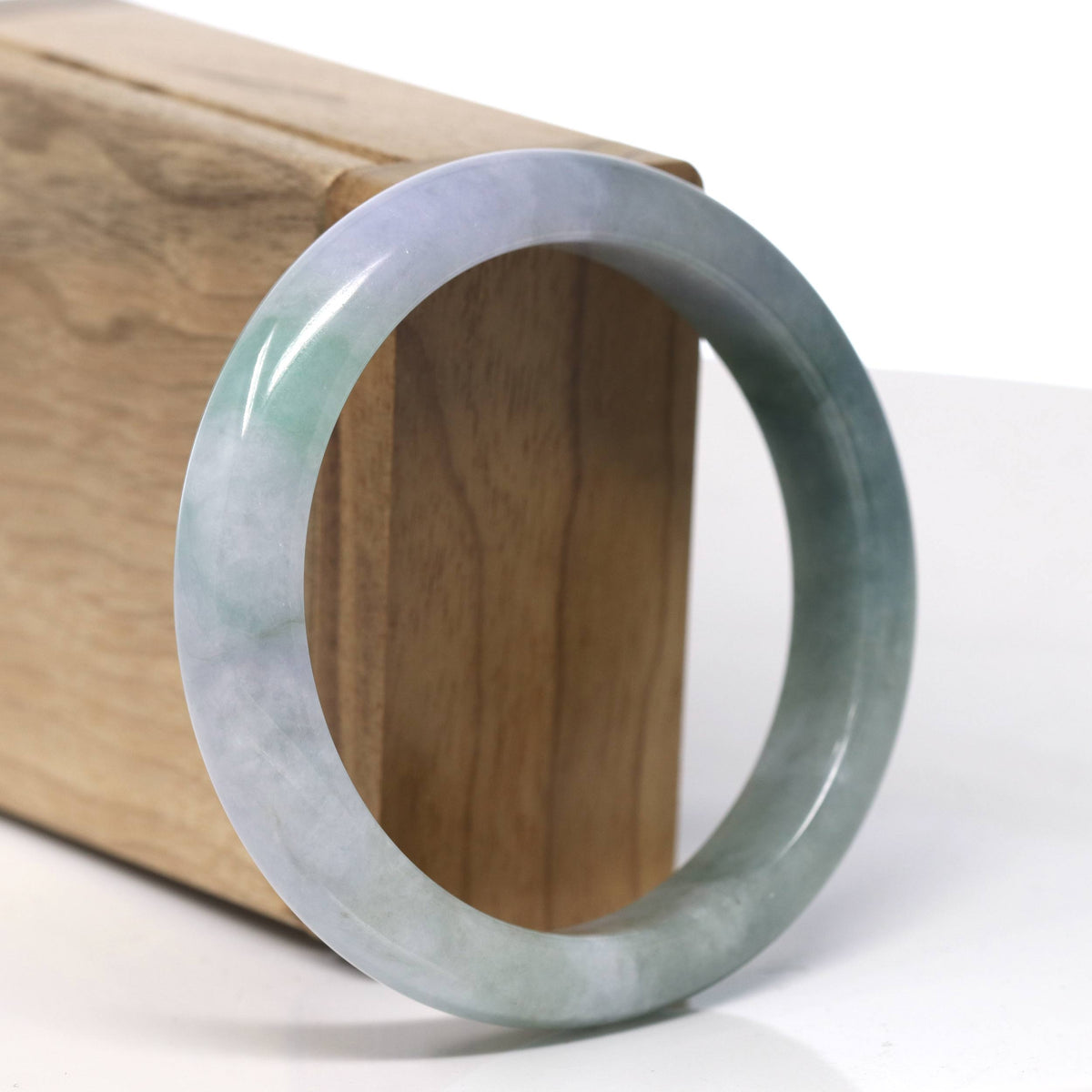 Natural Deeper Green Jadeite Jade Bangle Bracelet (57.4 mm) #T986