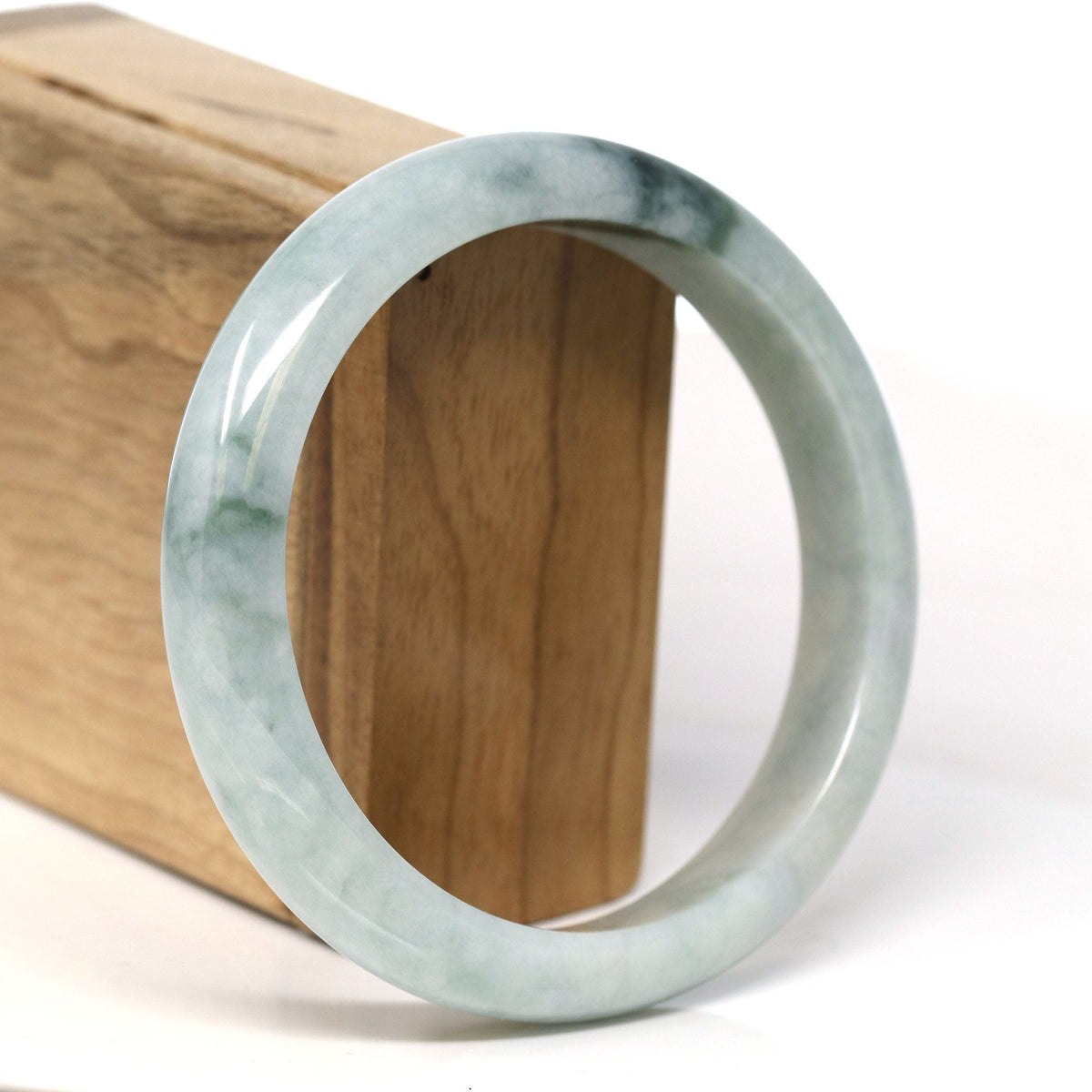 Natural Burmese Blue Green Jadeite Jade Bangle Bracelet (62.3mm) #T278
