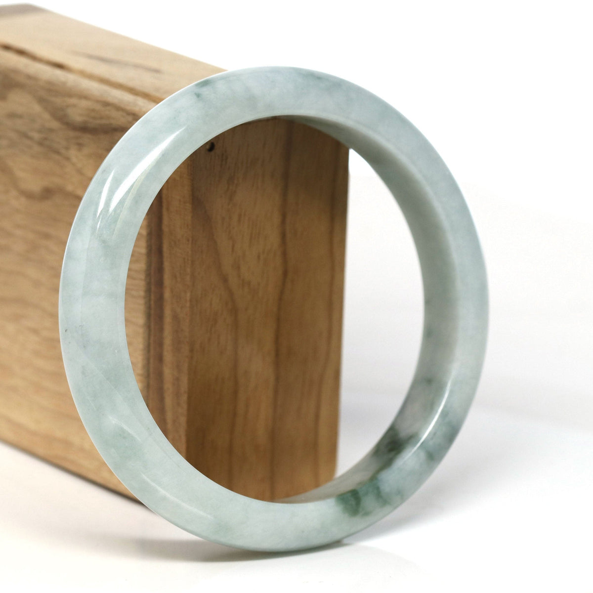 Blue Green Burmese Jadeite Jade Bangle Bracelet (62.50mm) #T307