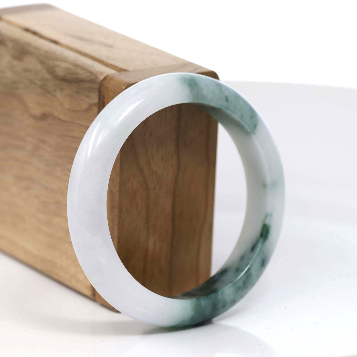 Burmese High Blue-green Jade Jadeite Bangle Bracelet (54.36mm) T113