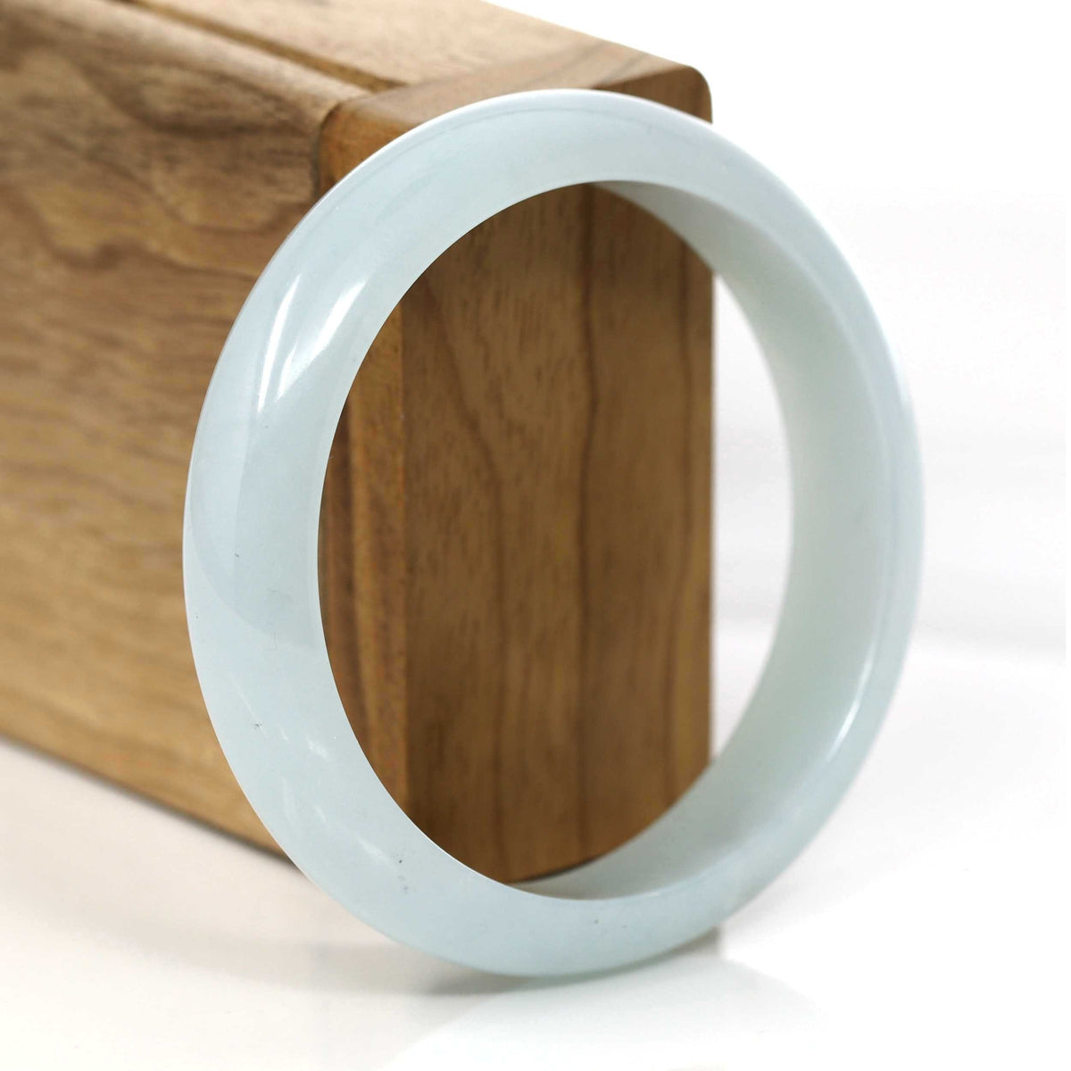 Natural Light Blue-Green Genuine Jadeite Jade Bangle (57.28 mm) #353