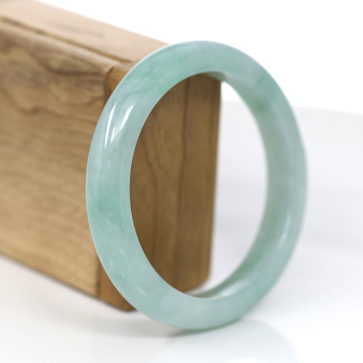 Natural Green Jadeite Jade Bangle Bracelet (59.63mm) #369