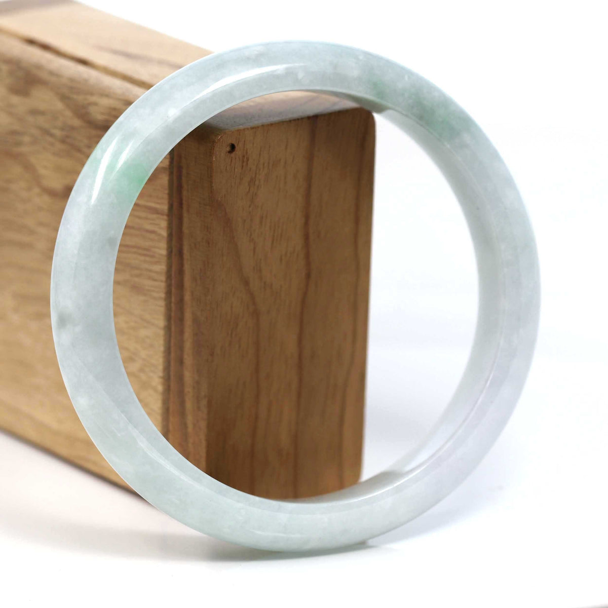 ™ "Classic Bangle" Genuine Burmese Green Jadeite Jade Bangle Bracelet (62.71mm) #T231