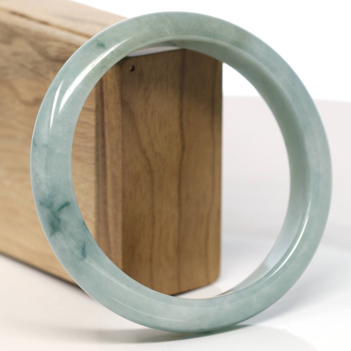 Natural Blue-Green Jadeite Jade Bangle Bracelet (66.6mm) #T634