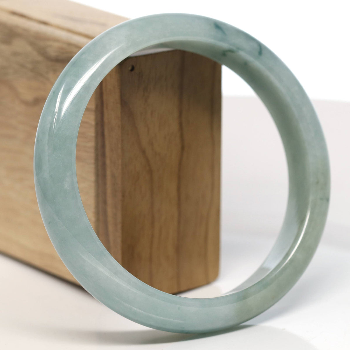 Natural Blue-Green Jadeite Jade Bangle Bracelet (66.6mm) #T634