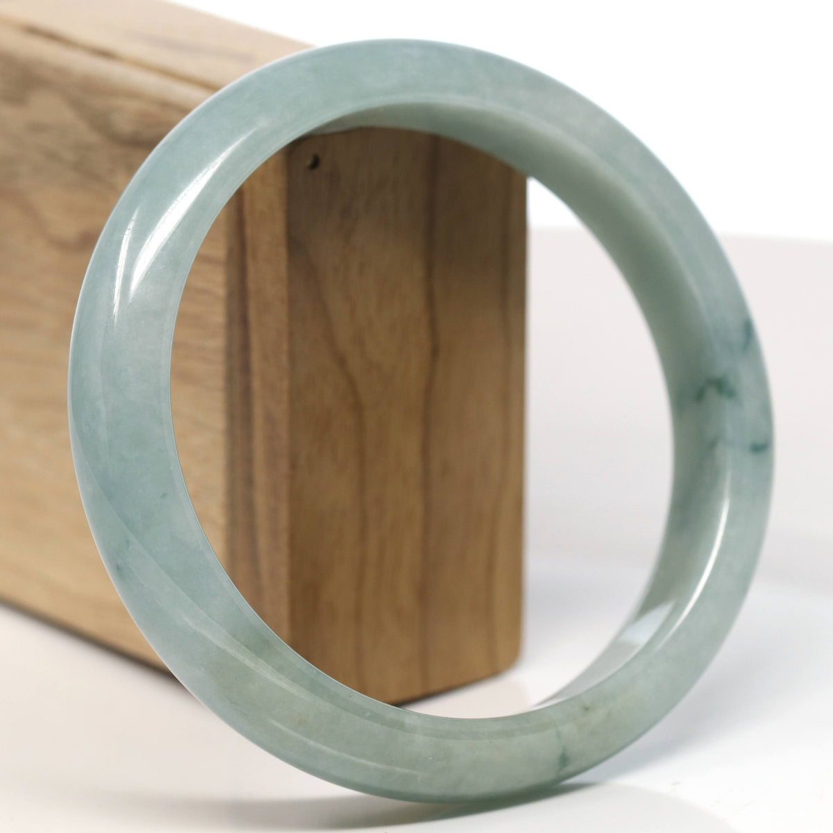 Natural Blue-Green Jadeite Jade Bangle Bracelet (66.6mm) #T634