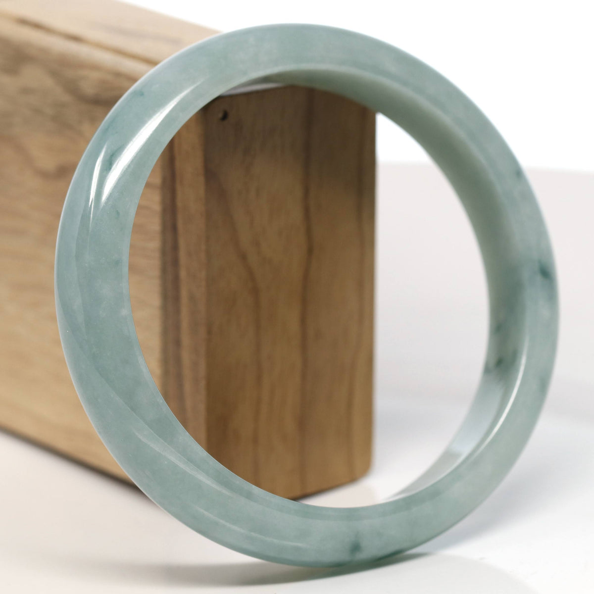 Natural Blue-Green Jadeite Jade Bangle Bracelet (66.6mm) #T634