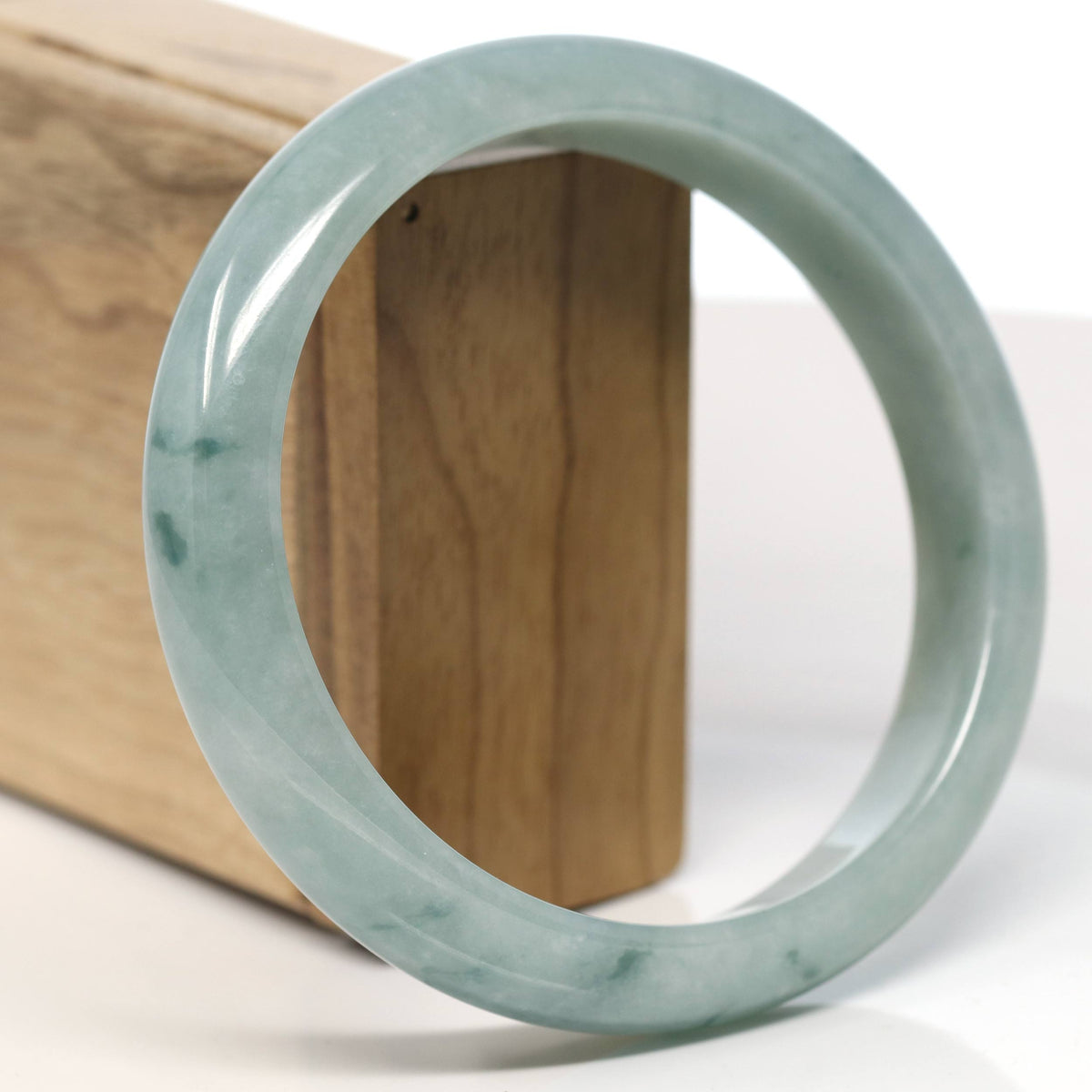 Natural Blue-Green Jadeite Jade Bangle Bracelet (66.6mm) #T634