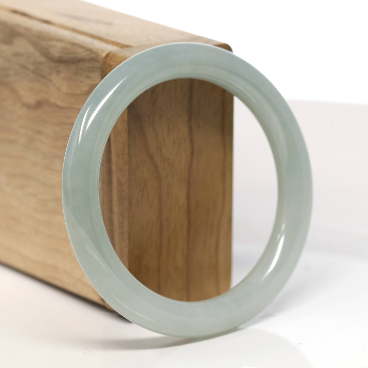 Natural Green Jadeite Jade Bangle Bracelet (55.2mm) #T613