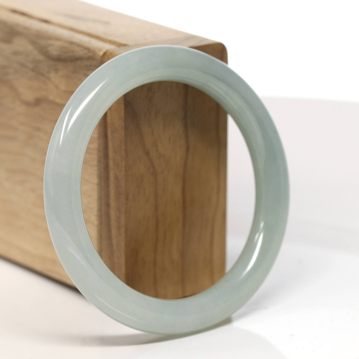 Natural Green Jadeite Jade Bangle Bracelet (55.2mm) #T613
