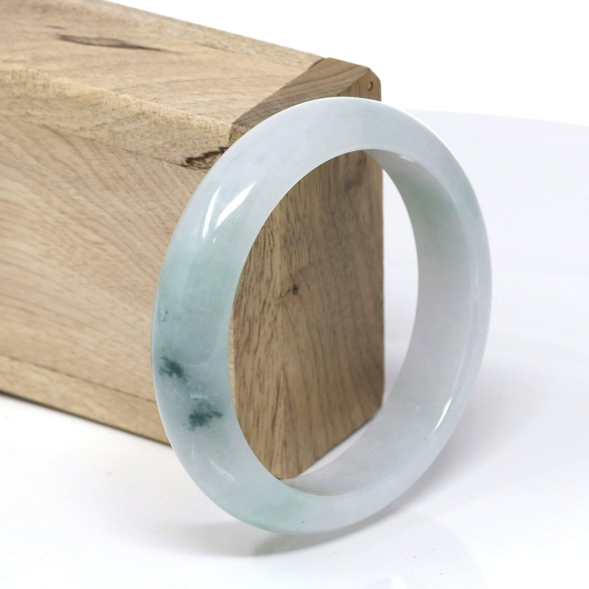 Genuine Burmese Ice Jadeite Jade Bangle Bracelet ( 58.5 mm )#538