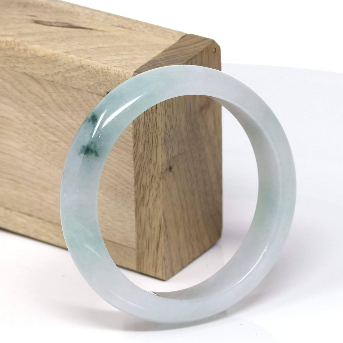 Genuine Burmese Ice Jadeite Jade Bangle Bracelet ( 58.5 mm )#538