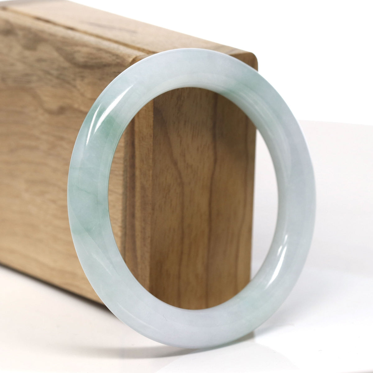Natural Burmese Blue Green Jadeite Jade Bangle Bracelet (55 mm) #T790