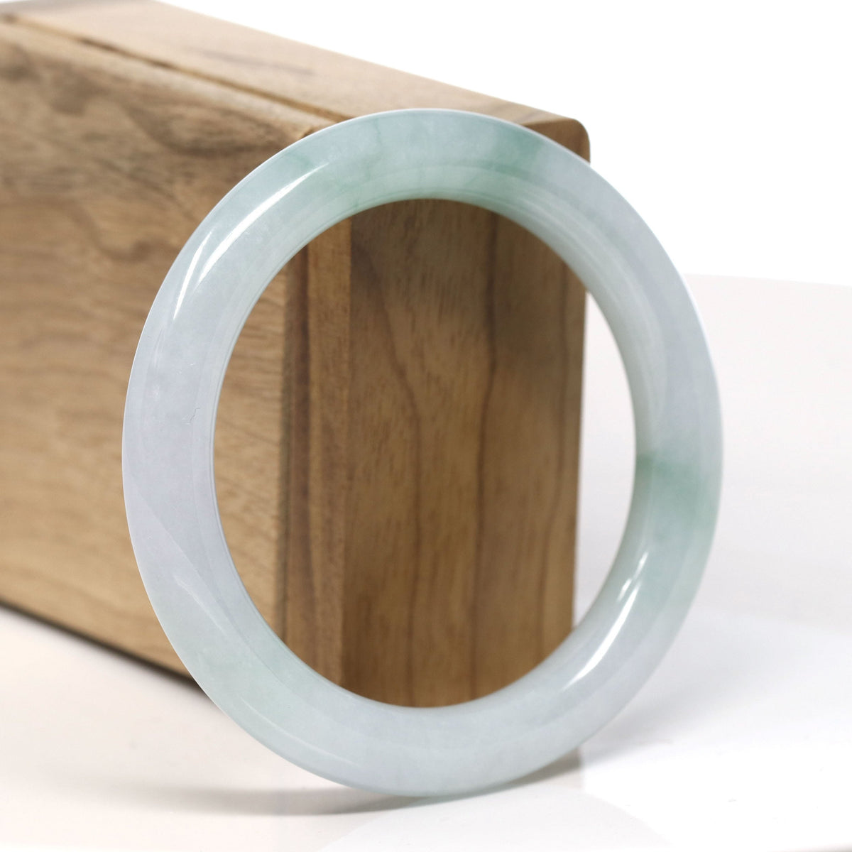 Natural Burmese Blue Green Jadeite Jade Bangle Bracelet (55 mm) #T790