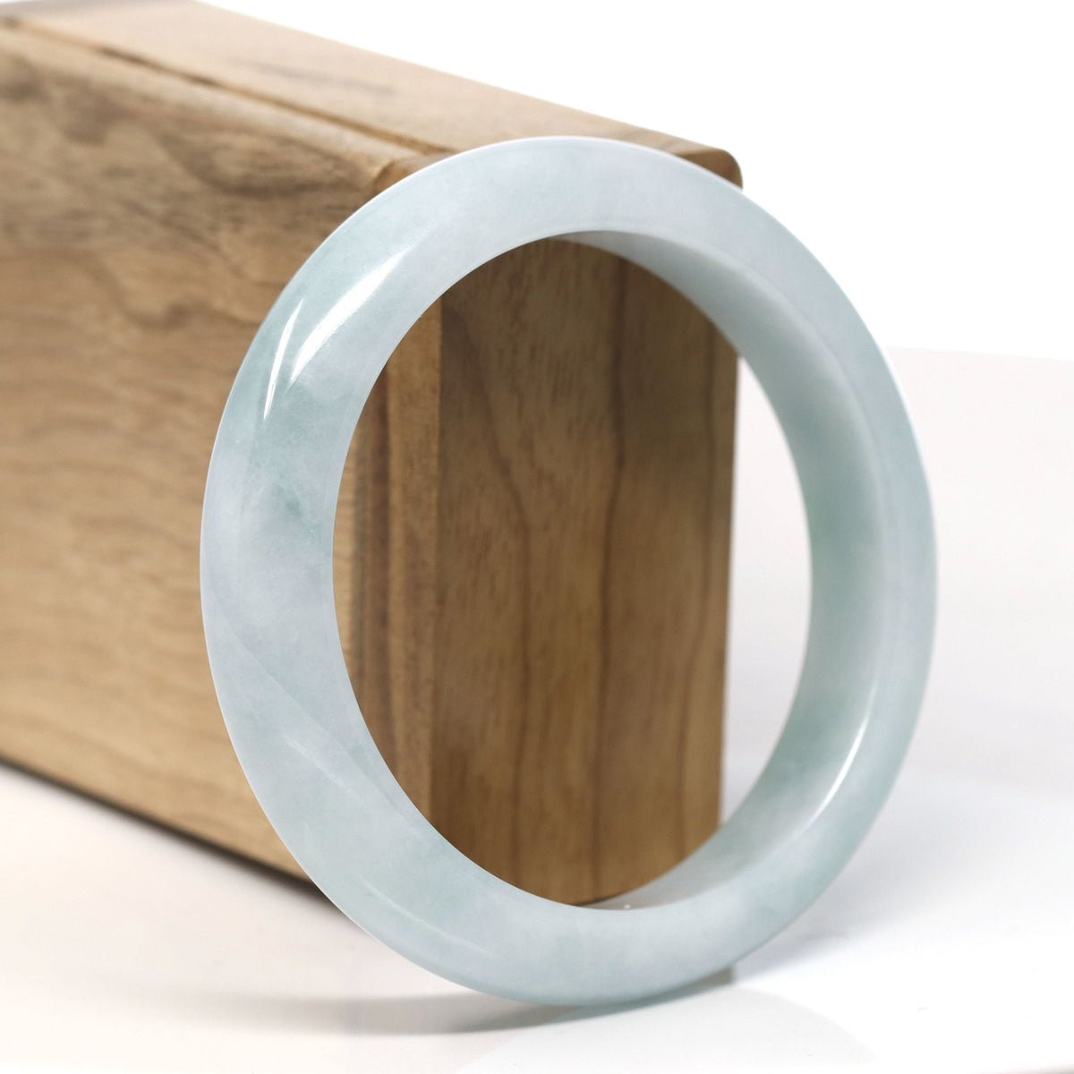 ™ "Classic Bangle" Genuine Jadeite Jade Green Bangle Bracelet (57.7 mm)#T761
