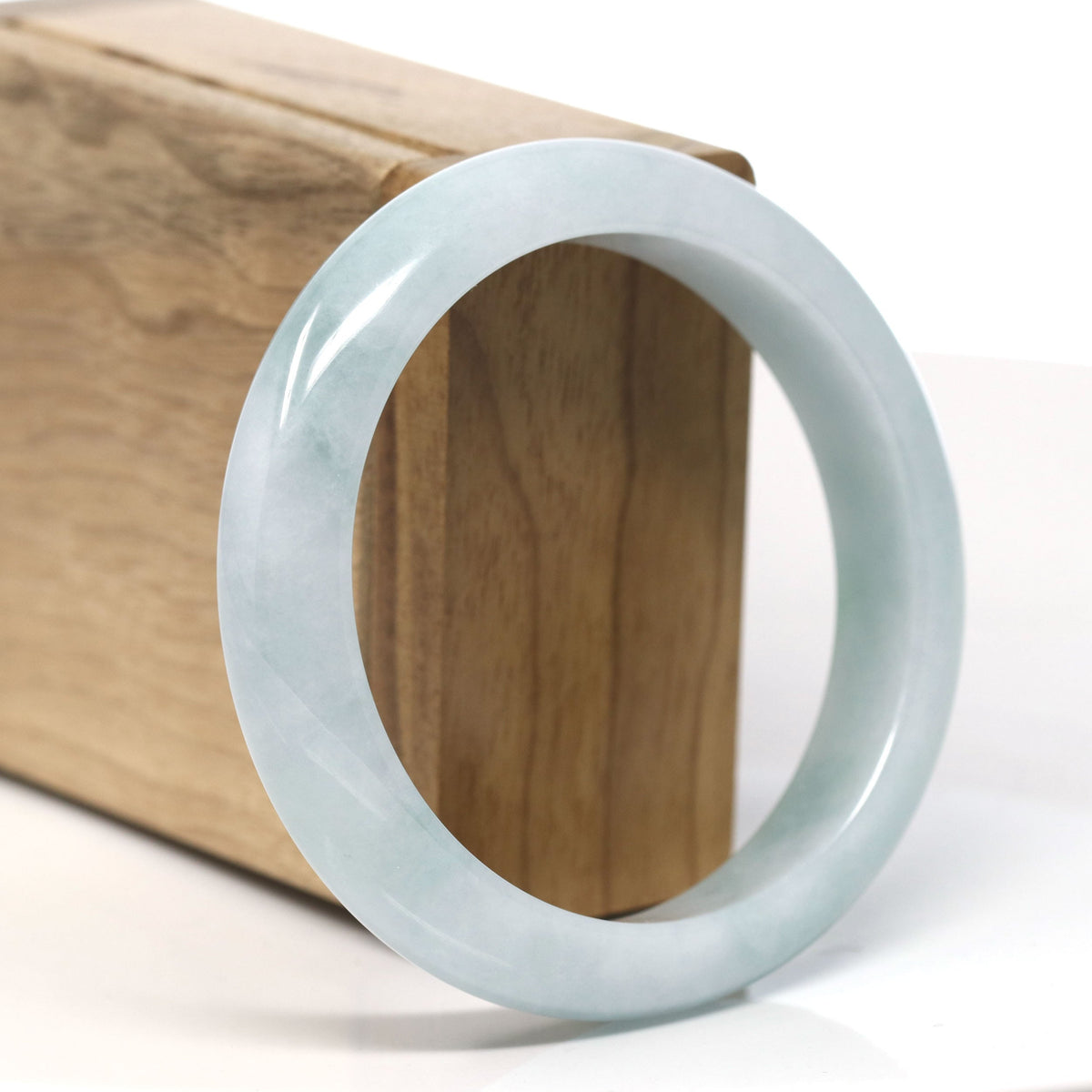 ™ "Classic Bangle" Genuine Jadeite Jade Green Bangle Bracelet (57.7 mm)#T761