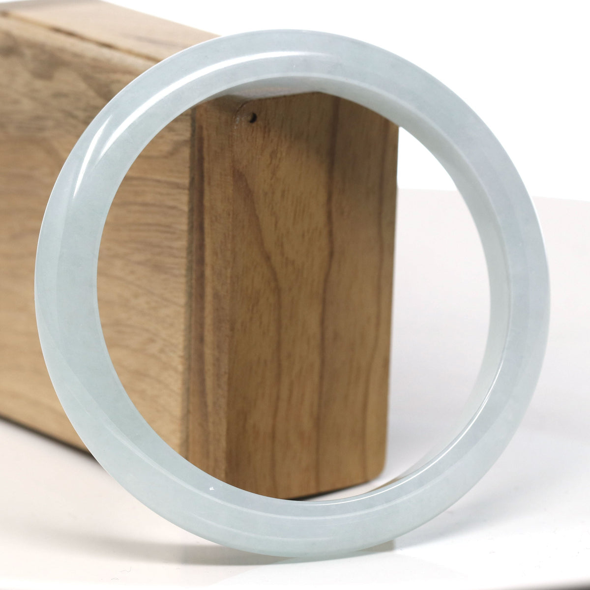 Light Ice Green Natural Jadeite Jade Bangle ( 66.5 mm )#T782