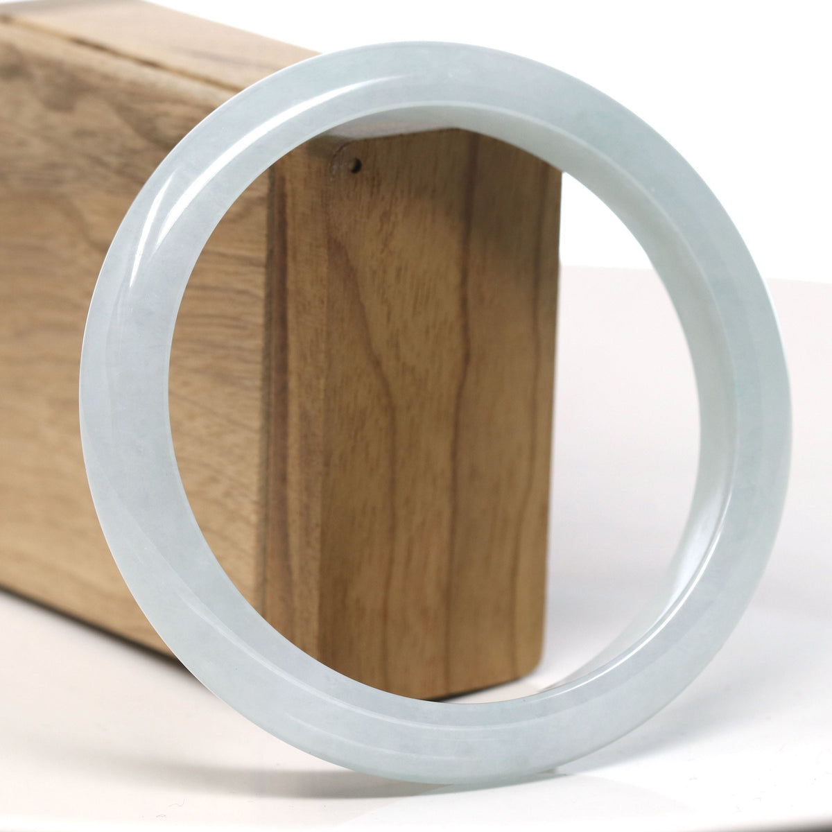 Light Ice Green Natural Jadeite Jade Bangle ( 66.5 mm )#T782