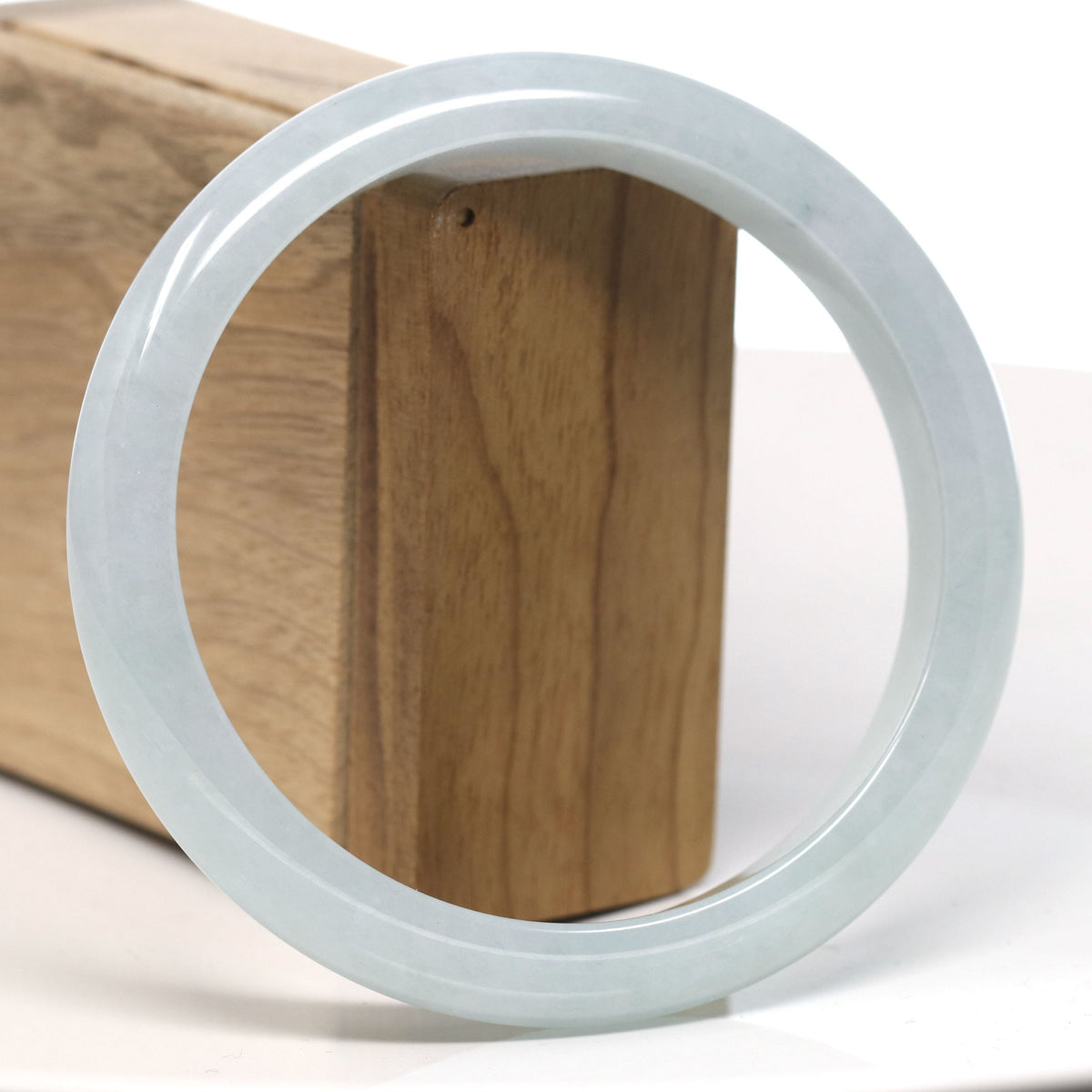 Light Ice Green Natural Jadeite Jade Bangle ( 66.5 mm )#T782