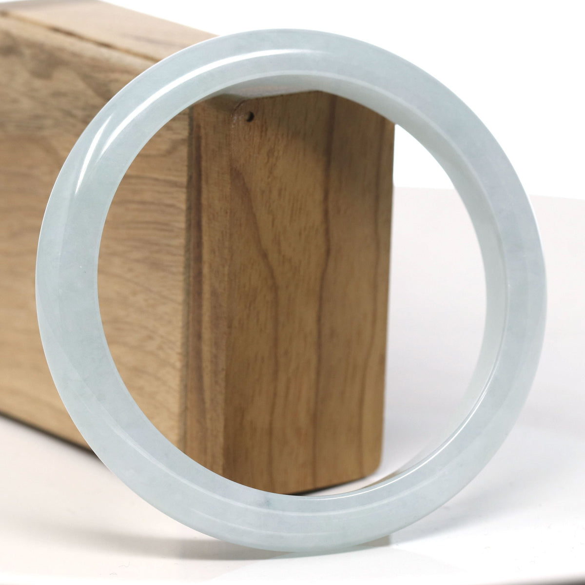 Light Ice Green Natural Jadeite Jade Bangle ( 66.5 mm )#T782
