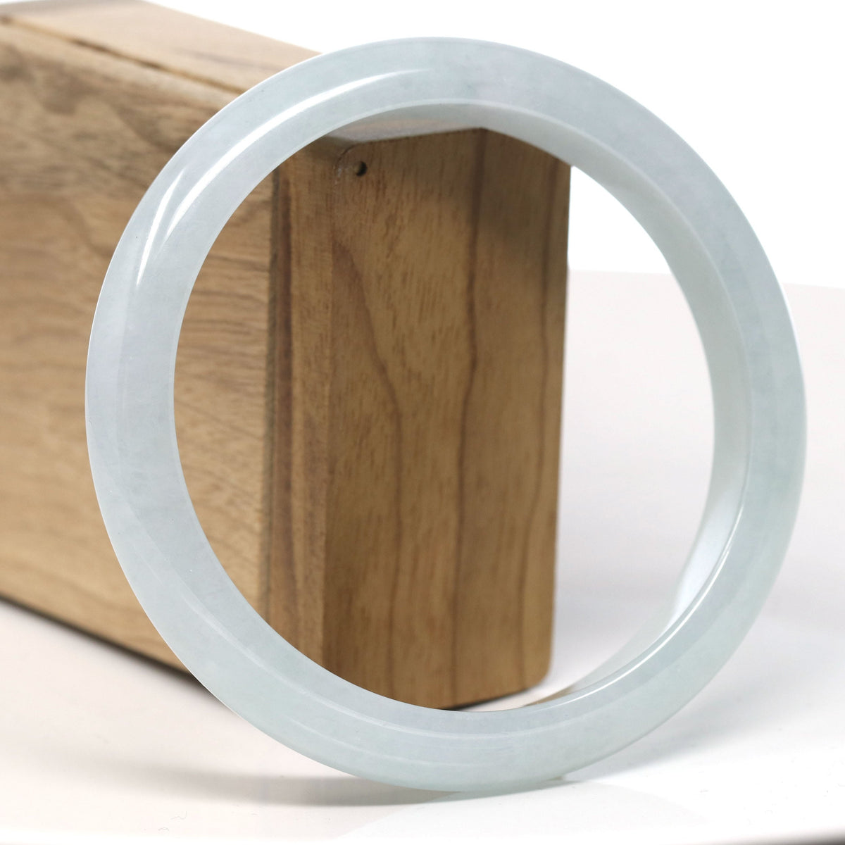 Light Ice Green Natural Jadeite Jade Bangle ( 66.5 mm )#T782
