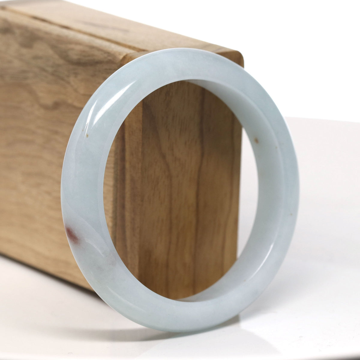 Natural Blue & Red Flower Jadeite Jade Bangle ( 57 mm )#T811