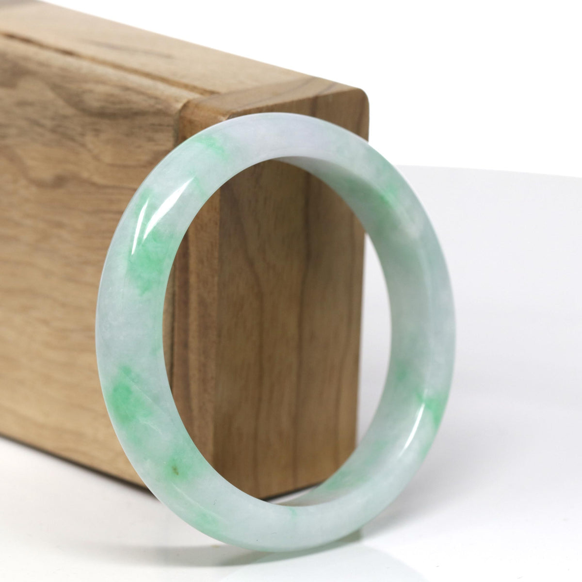 Genuine Burmese Green Jadeite Jade Bangle Bracelet ( 55.53 )#211