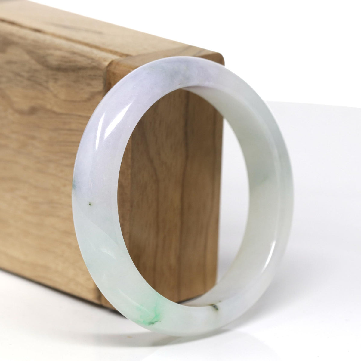 Genuine Burmese Jadeite Jade Lavender Bangle Bracelet ( 56.5 mm )#320