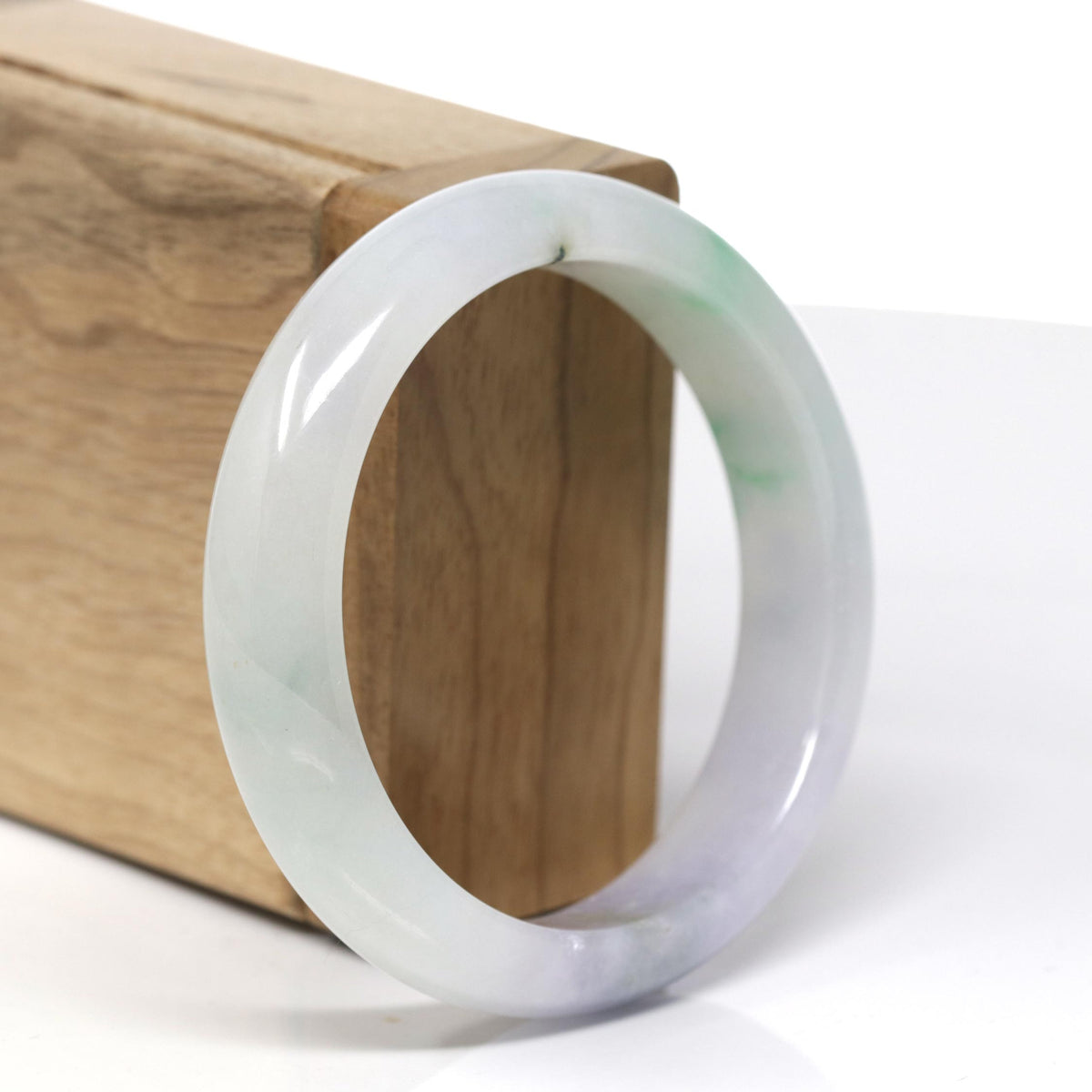 Genuine Burmese Jadeite Jade Lavender Bangle Bracelet ( 56.5 mm )#320