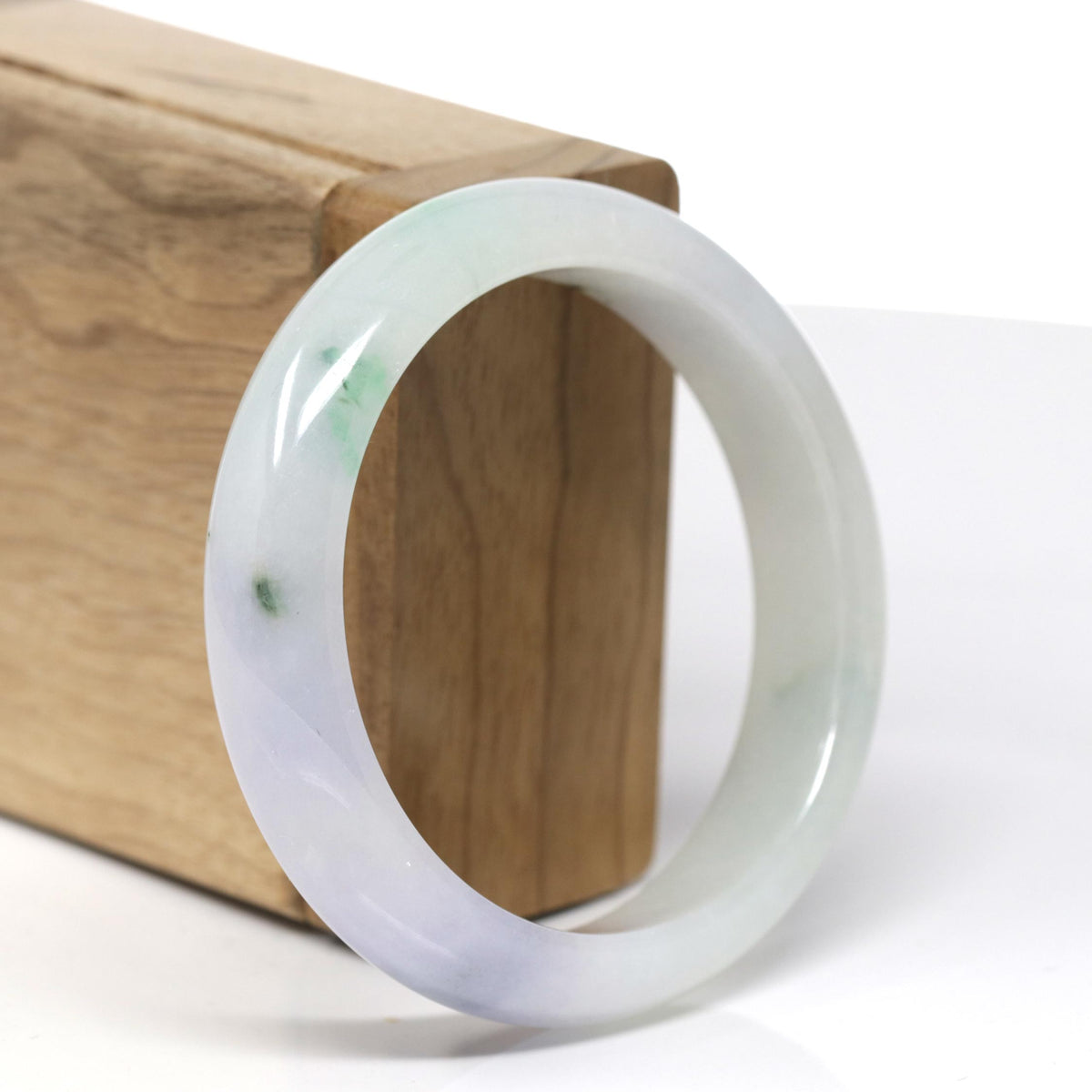 Genuine Burmese Jadeite Jade Lavender Bangle Bracelet ( 56.5 mm )#320