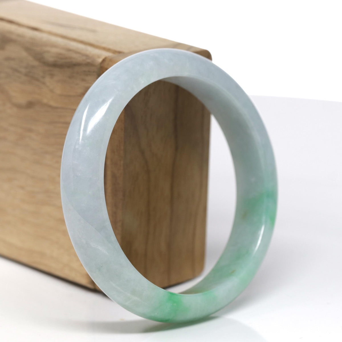 Natural Rich Green & Lavender Jadeite Jade Bangle Bracelet (58.66mm) #368