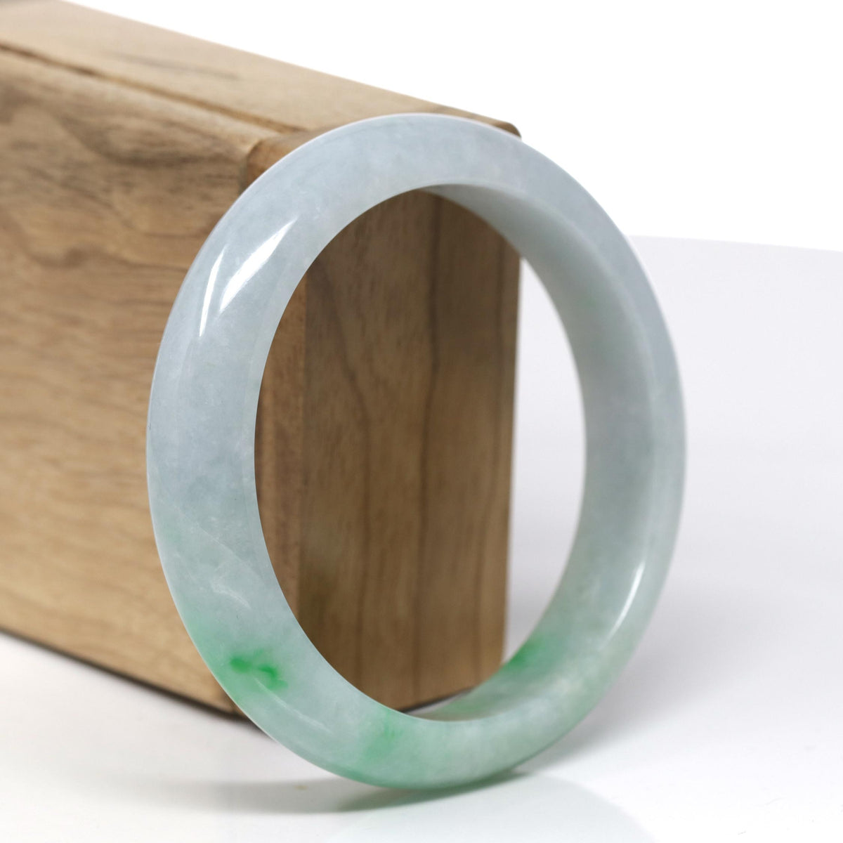 Natural Rich Green & Lavender Jadeite Jade Bangle Bracelet (58.66mm) #368