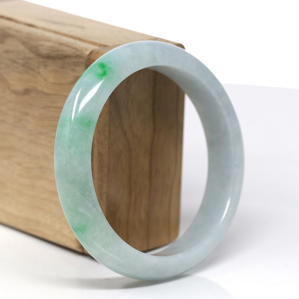 Natural Rich Green & Lavender Jadeite Jade Bangle Bracelet (58.66mm) #368
