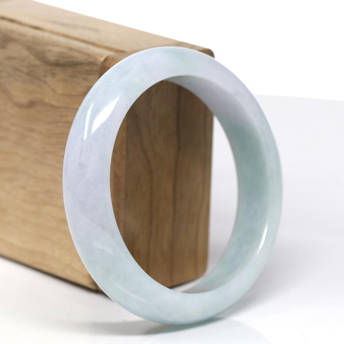 Natural Light Lavender & Green Jade Jadeite Bangle Bracelet (58.3mm) #465