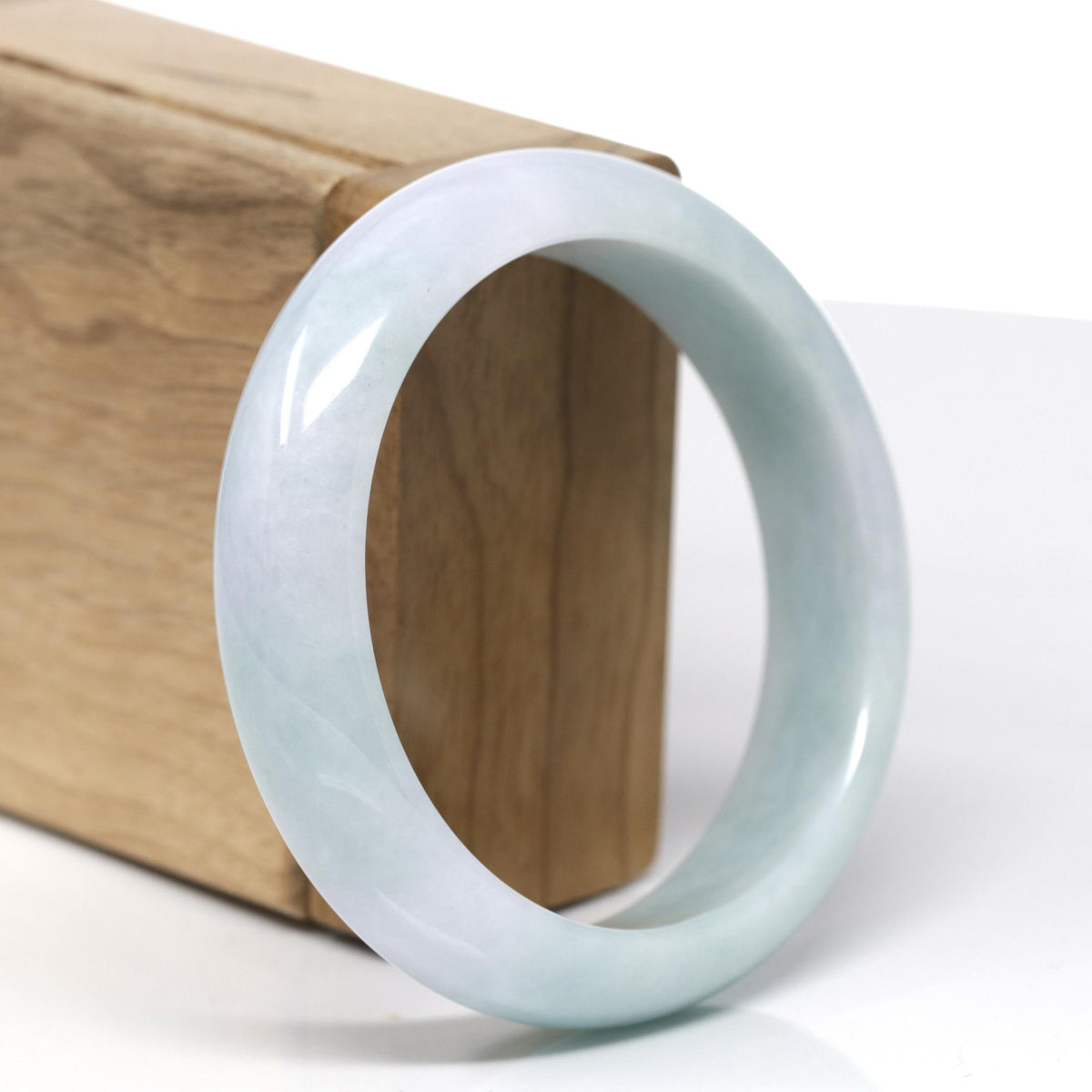 Natural Light Lavender & Green Jade Jadeite Bangle Bracelet (58.3mm) #465