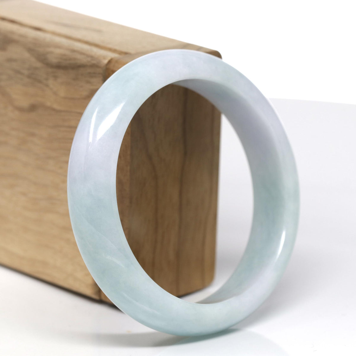 Natural Light Lavender & Green Jade Jadeite Bangle Bracelet (58.3mm) #465