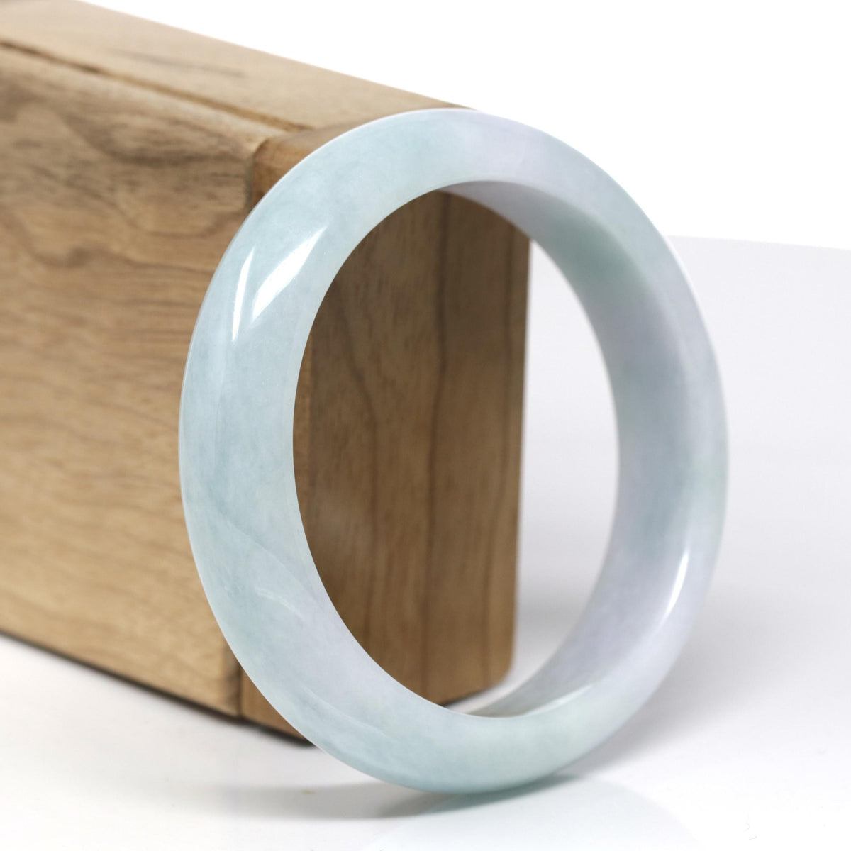 Natural Light Lavender & Green Jade Jadeite Bangle Bracelet (58.3mm) #465