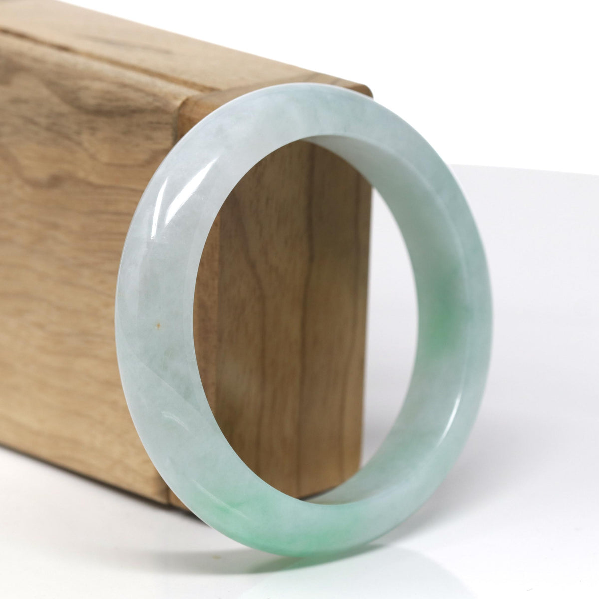 Natural Burmese Green Jadeite Jade Bangle Bracelet ( 57.0 mm ) #444