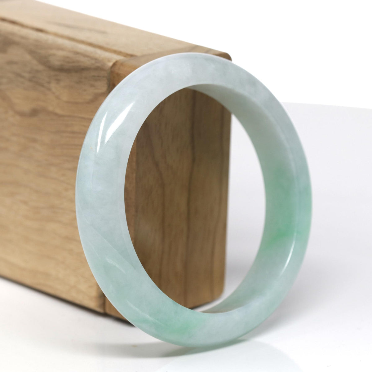Natural Burmese Green Jadeite Jade Bangle Bracelet ( 57.0 mm ) #444