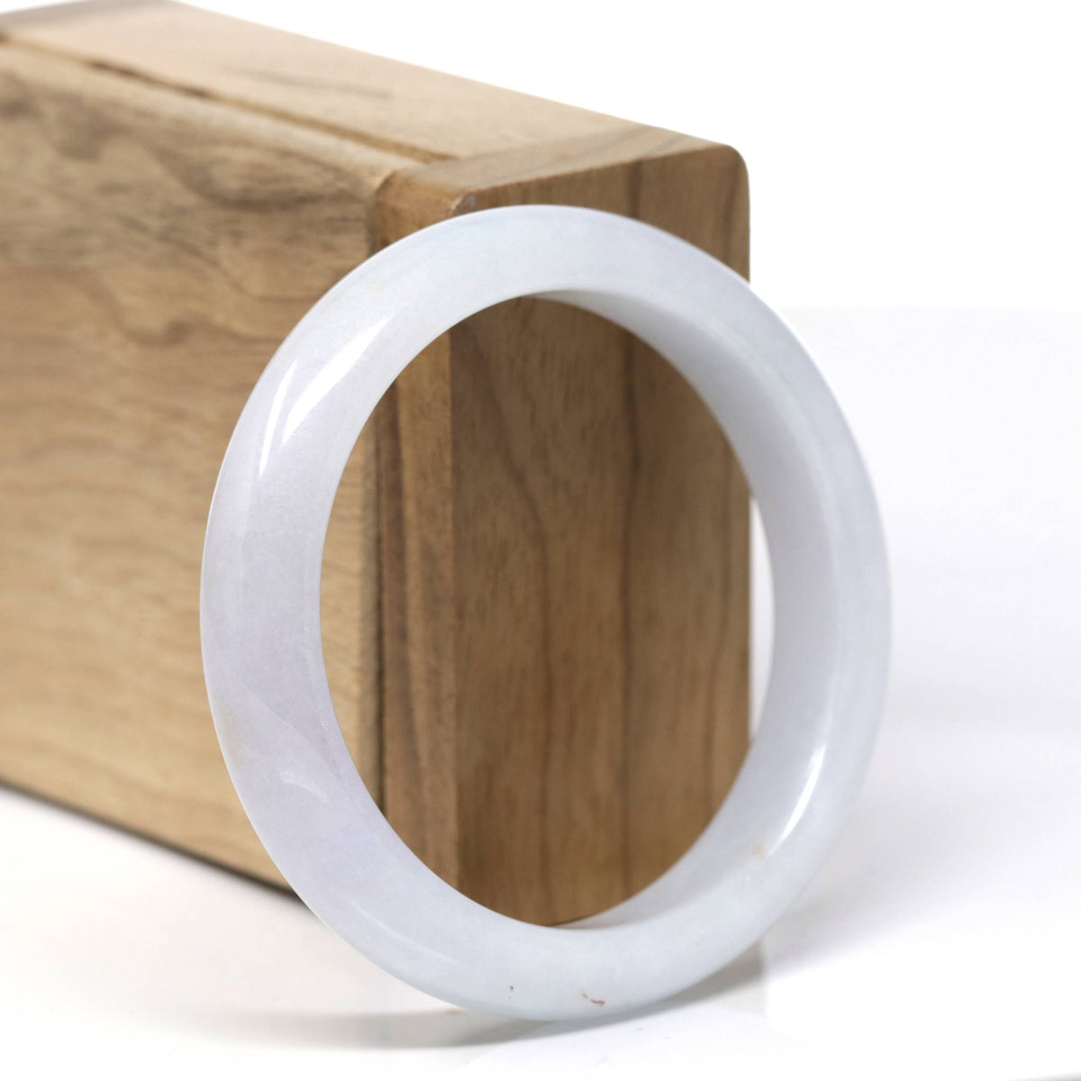 Natural Light Lavender-Green & Sajin (Golden Dust) Jadeite Jade "Half Round" Bangle Bracelet (53.6mm) #TT499