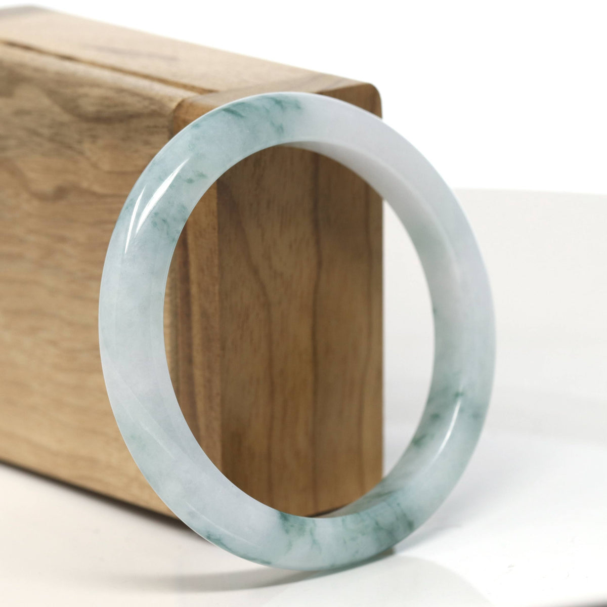 Natural Jadeite Jade Bangle Bracelet (56.5 mm) #T833