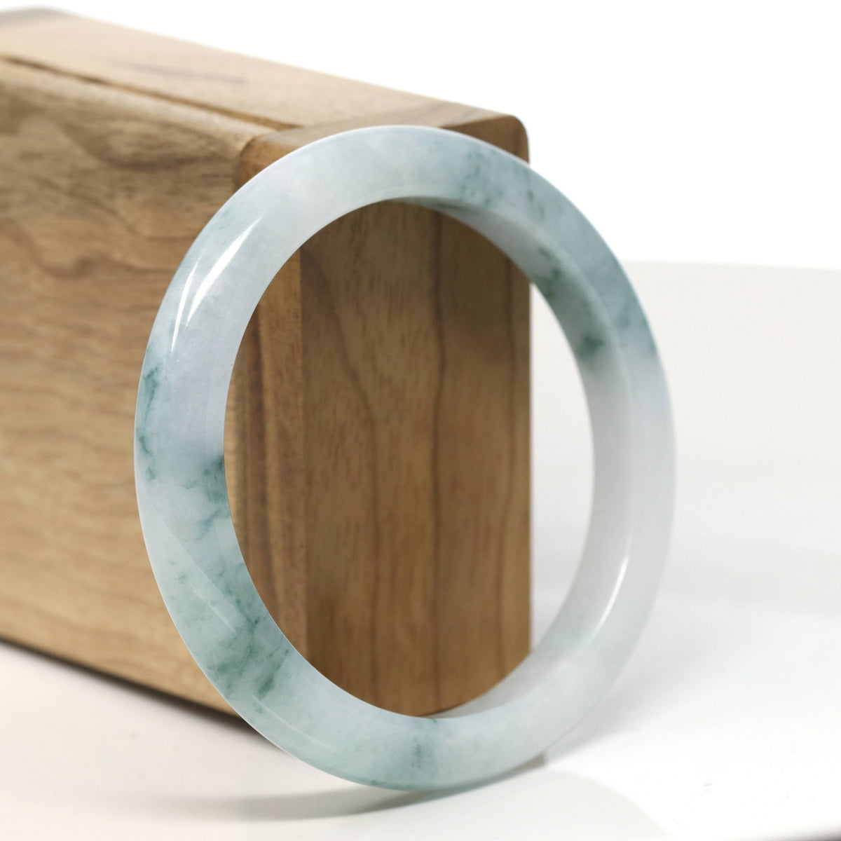 Natural Jadeite Jade Bangle Bracelet (56.5 mm) #T833