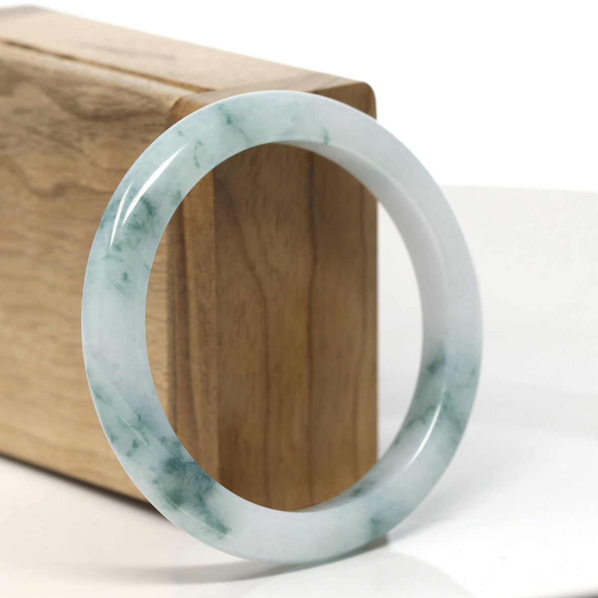 Natural Jadeite Jade Bangle Bracelet (56.5 mm) #T833