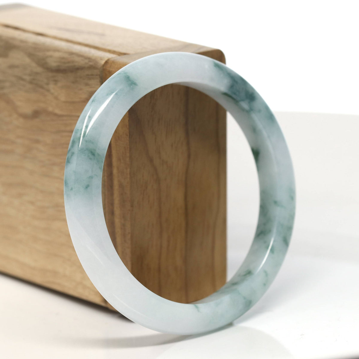 Natural Jadeite Jade Bangle Bracelet (56.5 mm) #T833