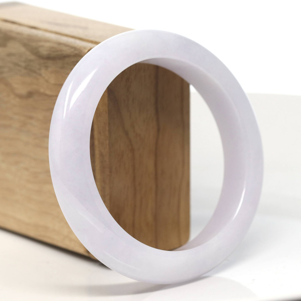 Light Lavender Jadeite Jade Bangle Bracelet (58.3 mm) #T852